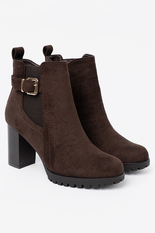 marron foncé bottes avec boucle décorative