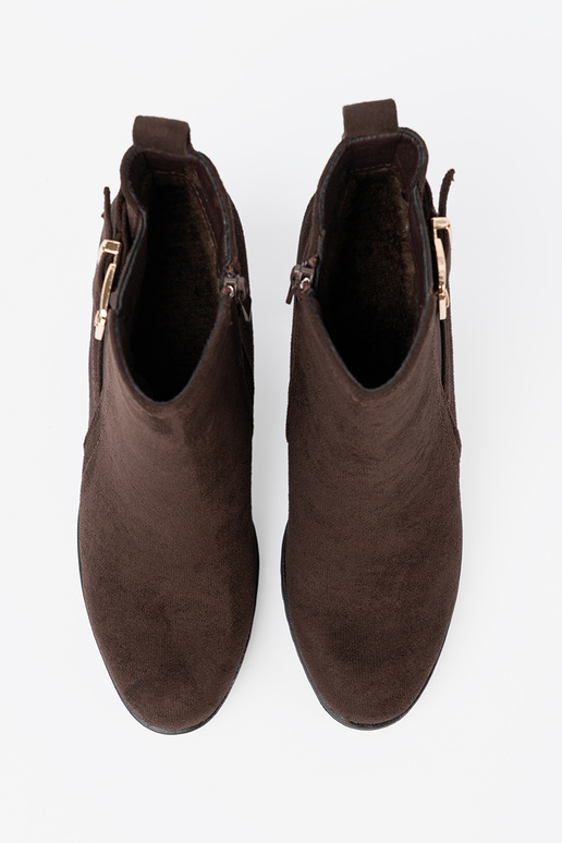 marron foncé bottes avec boucle décorative