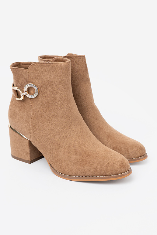 Élégant chaussures À odcieniu brillammentbrunm ze dorém detalem