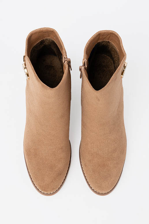 Stijlvol laarzen In odcieniu helderbruinm ze goudenm detalem