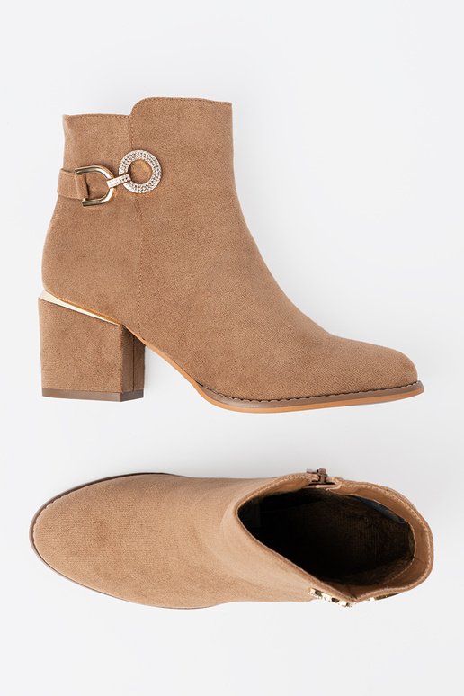 Élégant chaussures À odcieniu brillammentbrunm ze dorém detalem