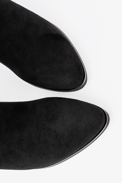 Bottes en daim couleur noire z eleganckim marszczeniem