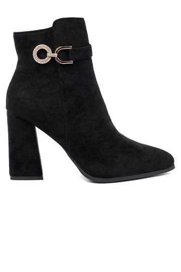 Style élégant couleur noire chaussures z biżuteryjnym akcentem 2