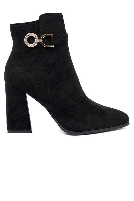 Style élégant couleur noire chaussures z biżuteryjnym akcentem