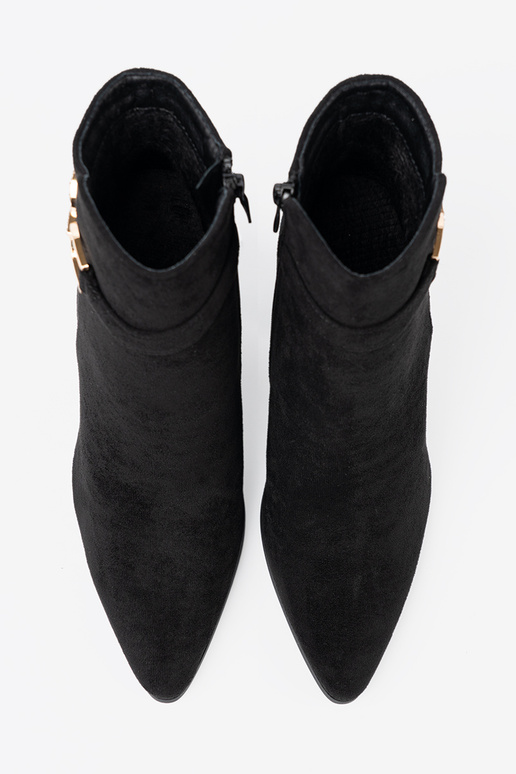 Style élégant couleur noire chaussures z biżuteryjnym akcentem