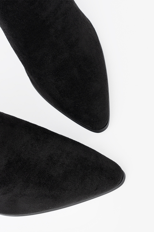 Style élégant couleur noire chaussures z biżuteryjnym akcentem