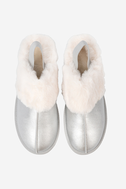 Silberfarbe Schneestiefel mit Pelzmantel i platformą