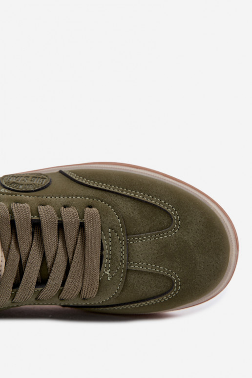 Sneakers model schoenen Het heeftnnen Laag Big Star SS174022 HI-POLY SYSTEM kaki kleuren