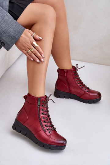 réchauffer Bottes pour femmes avec une plateforme I Koturnie Bourgogne Savindria