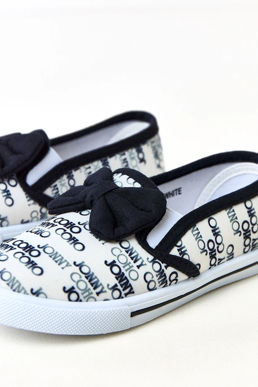 Witte kinder sneakers met strik Missi