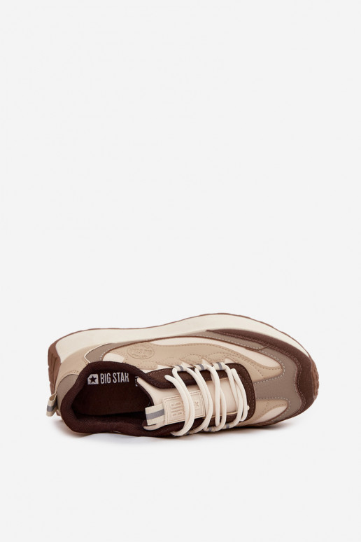 Chaussures modèle baskets Féminin avec une plateforme Big Star SS274002 HI-POLY SYSTEM beige Chaussures modèle baskets Féminin avec une plateforme Big Star SS274002 HI-POLY SYSTEM beige