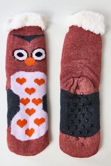 Chaussettes roses avec un hibou Lotis 2