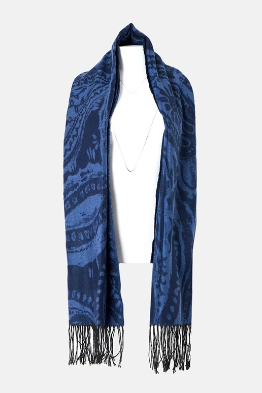 Écharpe noir et brun avec fleurs Colonie