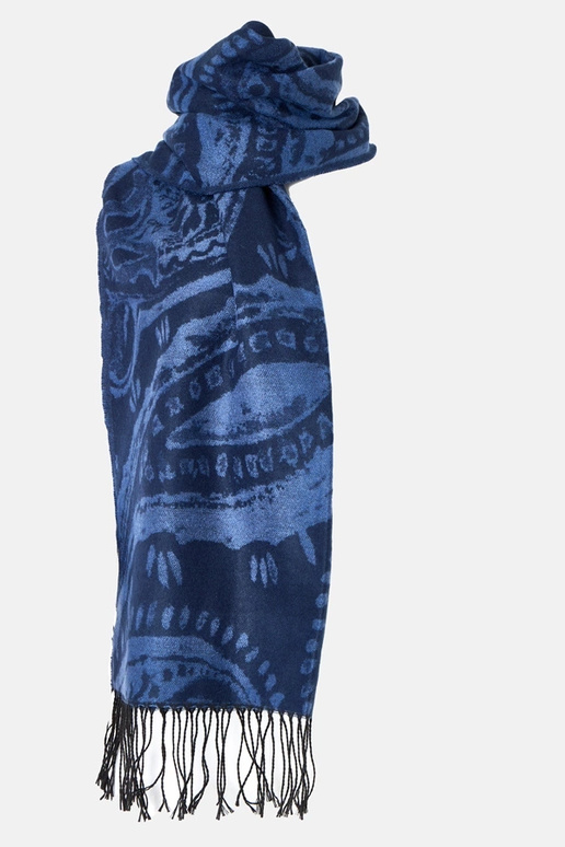 Schwarz-brauner Schal mit Blumen Colonie