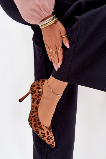 Damen High Heels mit Leopardenmuster „Vinceza 62264" in braun