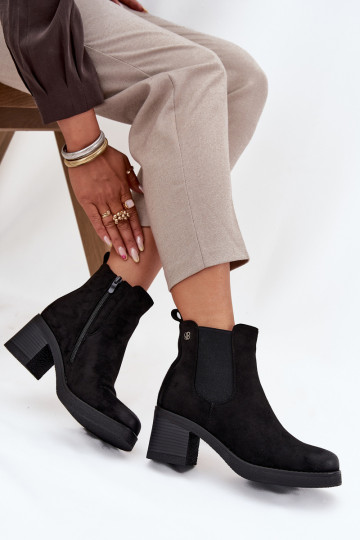bottes élégantes Féminin avec des talons réchauffer couleur noire Zelia
