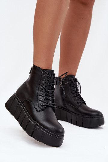 Peau réchauffer Bottes pour femmes avec une plateforme Vinceza 66803 couleur noire 2