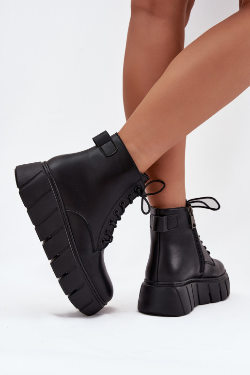 Peau réchauffer Bottes pour femmes avec une plateforme Vinceza 66803 couleur noire Peau réchauffer Bottes pour femmes avec une plateforme Vinceza 66803 couleur noire