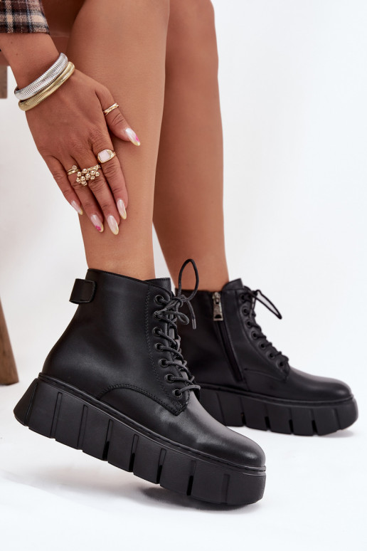 Peau réchauffer Bottes pour femmes avec une plateforme Vinceza 66803 couleur noire Peau réchauffer Bottes pour femmes avec une plateforme Vinceza 66803 couleur noire