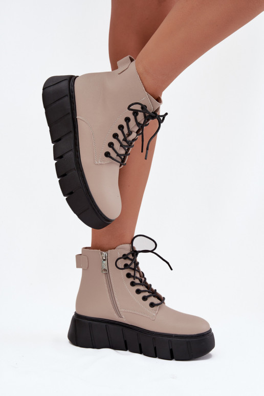 Peau réchauffer Bottes pour femmes avec une plateforme Vinceza 66803 beige Peau réchauffer Bottes pour femmes avec une plateforme Vinceza 66803 beige