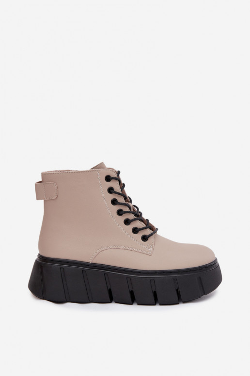 Peau réchauffer Bottes pour femmes avec une plateforme Vinceza 66803 beige Peau réchauffer Bottes pour femmes avec une plateforme Vinceza 66803 beige