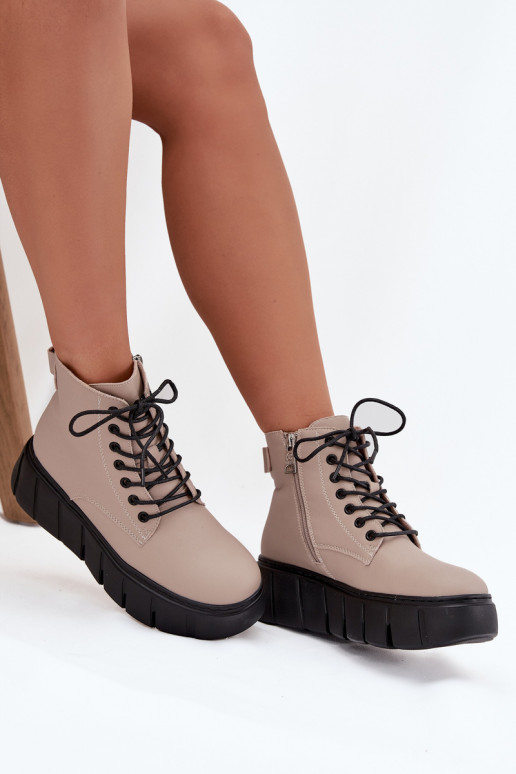 Peau réchauffer Bottes pour femmes avec une plateforme Vinceza 66803 beige Peau réchauffer Bottes pour femmes avec une plateforme Vinceza 66803 beige