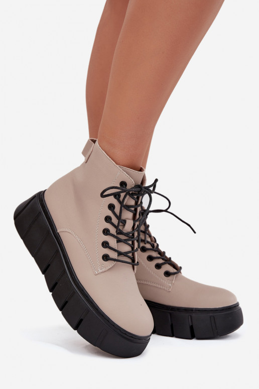 Peau réchauffer Bottes pour femmes avec une plateforme Vinceza 66803 beige Peau réchauffer Bottes pour femmes avec une plateforme Vinceza 66803 beige