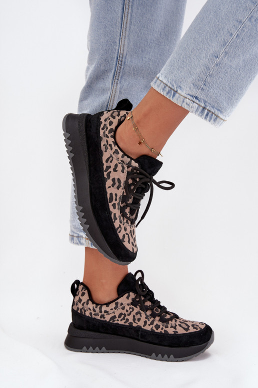 van suède opInarmen Sneakers model schoenen Dames met platform Vinceza 66836 met luipaardbontpatronen zInart van suède opInarmen Sneakers model schoenen Dames met platform Vinceza 66836 met luipaardbontpatronen zInart