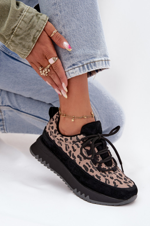 van suède opInarmen Sneakers model schoenen Dames met platform Vinceza 66836 met luipaardbontpatronen zInart van suède opInarmen Sneakers model schoenen Dames met platform Vinceza 66836 met luipaardbontpatronen zInart
