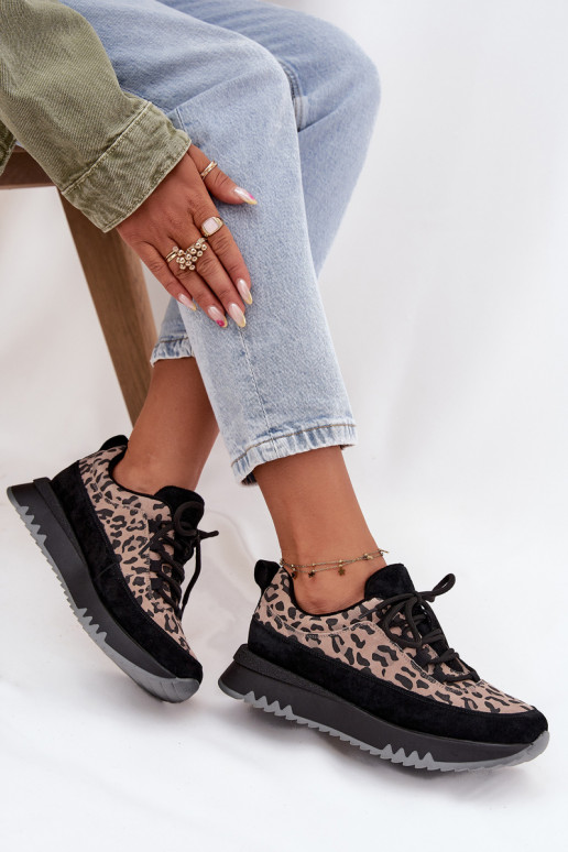 van suède opInarmen Sneakers model schoenen Dames met platform Vinceza 66836 met luipaardbontpatronen zInart van suède opInarmen Sneakers model schoenen Dames met platform Vinceza 66836 met luipaardbontpatronen zInart