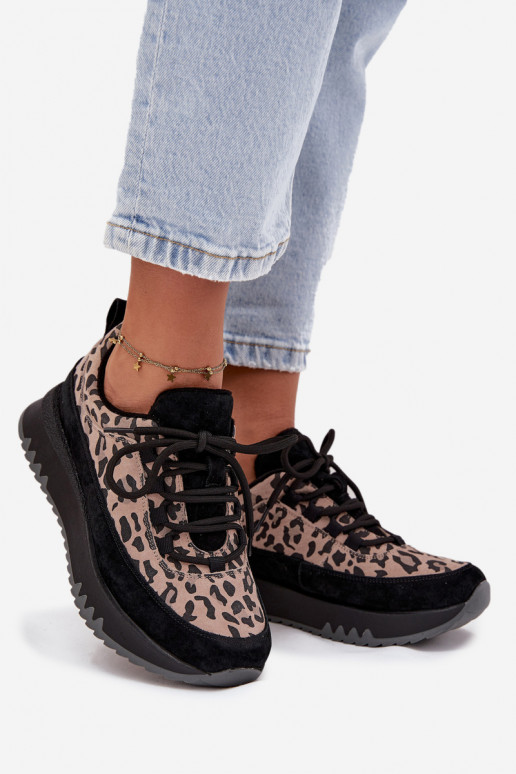 van suède opInarmen Sneakers model schoenen Dames met platform Vinceza 66836 met luipaardbontpatronen zInart van suède opInarmen Sneakers model schoenen Dames met platform Vinceza 66836 met luipaardbontpatronen zInart