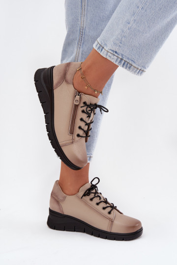 Leer schoenen Dames Op de INig Vinceza 39964 beige