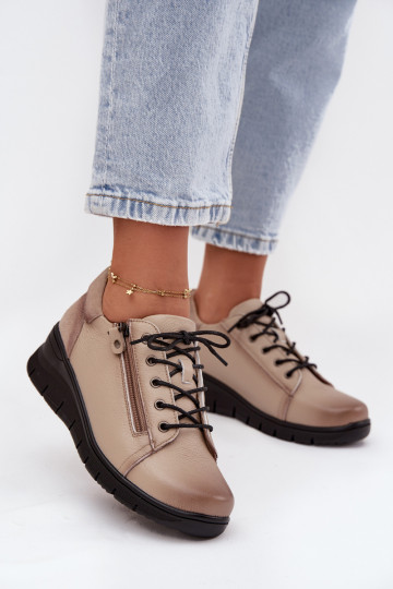 Leer schoenen Dames Op de INig Vinceza 39964 beige 2
