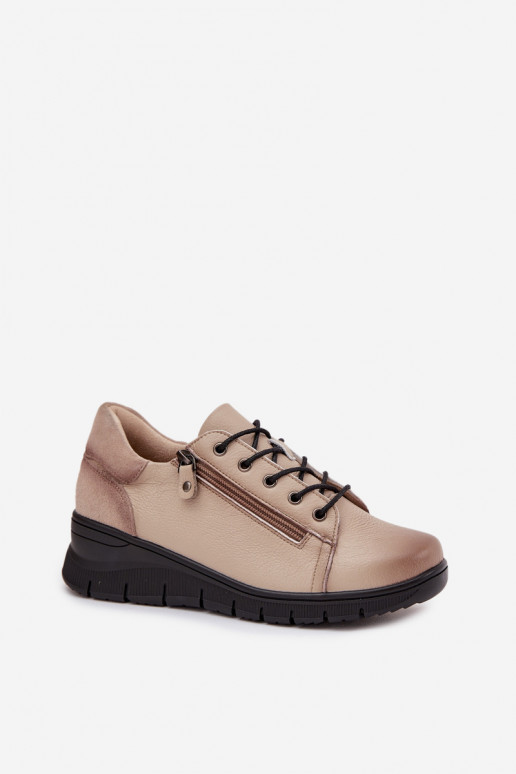 Leer schoenen Dames Op de INig Vinceza 39964 beige
