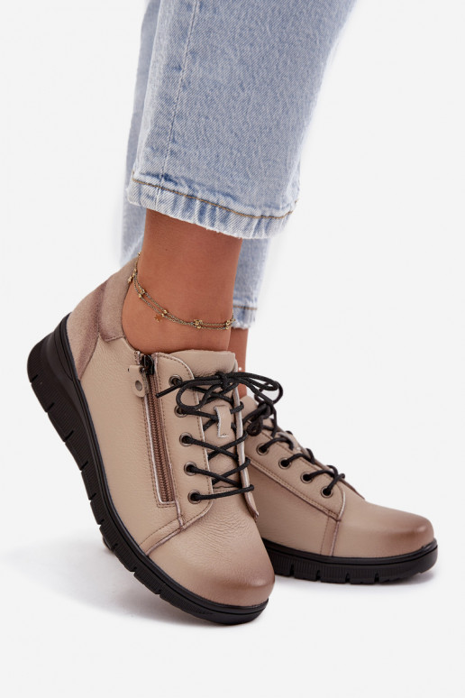 Leer schoenen Dames Op de INig Vinceza 39964 beige