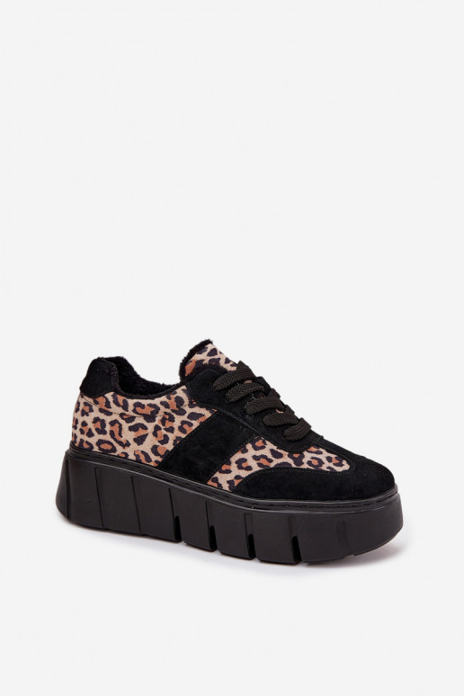 van suède opInarmen Sneakers model schoenen Dames met platform Vinceza 66841 met luipaardbontpatronen zInart van suède opInarmen Sneakers model schoenen Dames met platform Vinceza 66841 met luipaardbontpatronen zInart