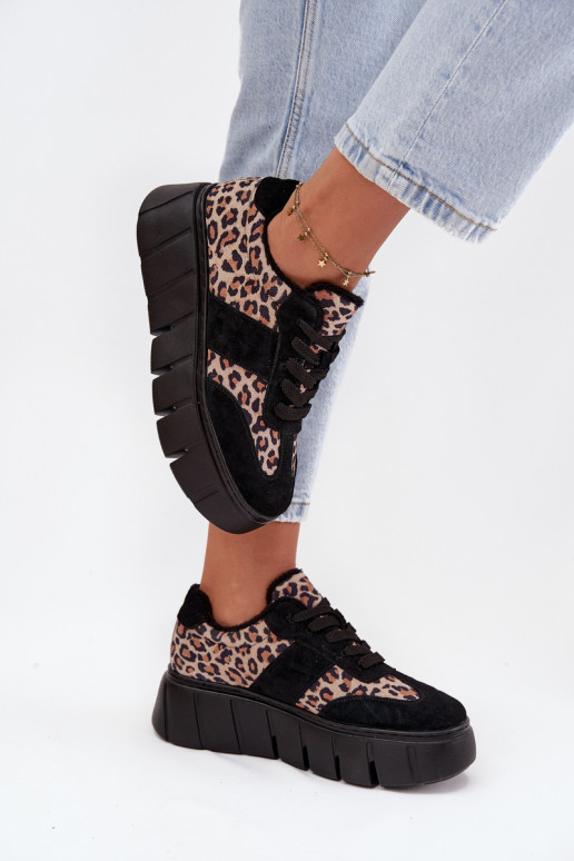 van suède opInarmen Sneakers model schoenen Dames met platform Vinceza 66841 met luipaardbontpatronen zInart van suède opInarmen Sneakers model schoenen Dames met platform Vinceza 66841 met luipaardbontpatronen zInart