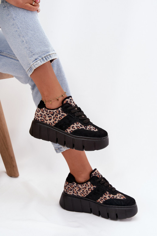 van suède opInarmen Sneakers model schoenen Dames met platform Vinceza 66841 met luipaardbontpatronen zInart van suède opInarmen Sneakers model schoenen Dames met platform Vinceza 66841 met luipaardbontpatronen zInart