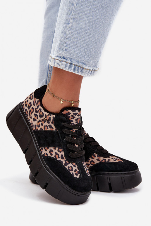 van suède opInarmen Sneakers model schoenen Dames met platform Vinceza 66841 met luipaardbontpatronen zInart van suède opInarmen Sneakers model schoenen Dames met platform Vinceza 66841 met luipaardbontpatronen zInart