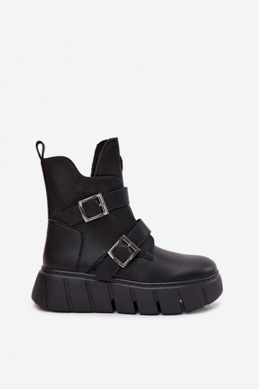 Haut sich Zuarm laufen Damenstiefel mit einer Plattform mit Schnallen Vinceza 66842 schZuarze Farbe Haut sich Zuarm laufen Damenstiefel mit einer Plattform mit Schnallen Vinceza 66842 schZuarze Farbe