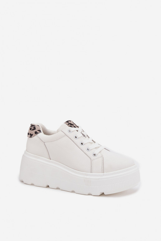 Haut Sneakers Stilvollllschuhe Feminin mit einer Plattform mit Leopardenfellmuster Vinceza 89144 Zueiße Farbe