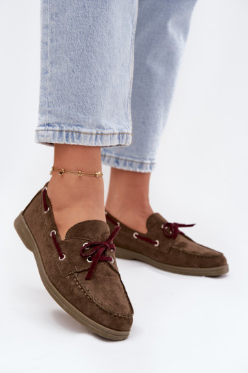 schoenen dames mocassins met stijlvolle details kaki kleuren Calivra 2