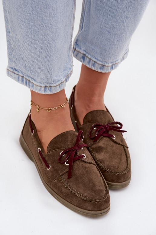 schoenen dames mocassins met stijlvolle details kaki kleuren Calivra