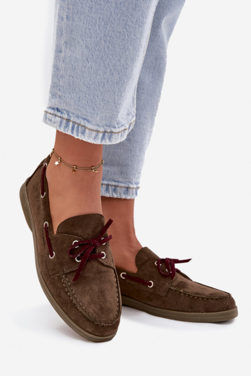 schoenen dames mocassins met stijlvolle details kaki kleuren Calivra