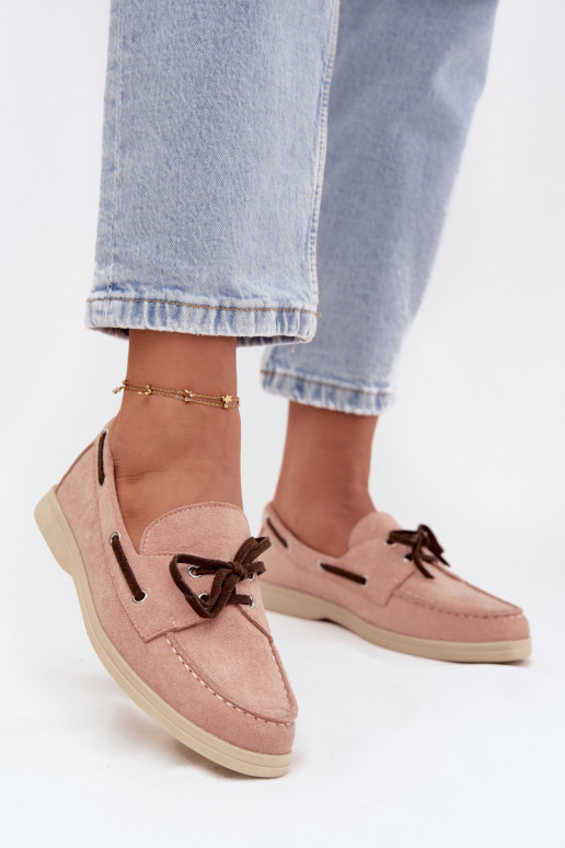 chaussures mocassins pour femmes avec des détails élégants Nuance rose clair Calivra
