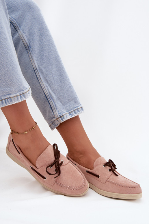 chaussures mocassins pour femmes avec des détails élégants Nuance rose clair Calivra