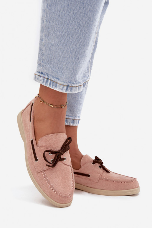 chaussures mocassins pour femmes avec des détails élégants Nuance rose clair Calivra