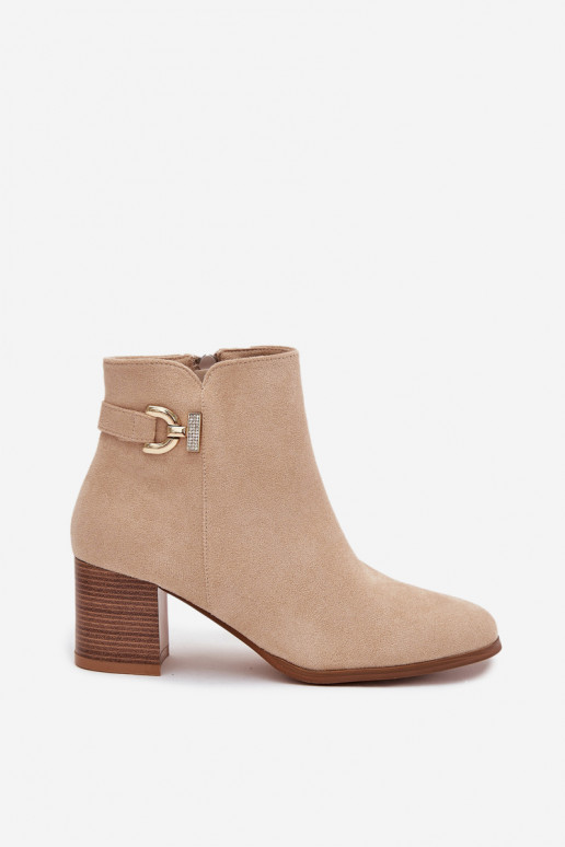 opInarmen Dameslaarzen Ze gouden kleurm Detalem beige Renora