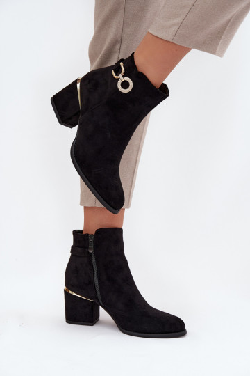 réchauffer Bottes pour femmes Ze couleur doréemi Detalami avec des talons couleur noire Dorisse