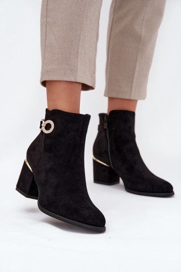 réchauffer Bottes pour femmes Ze couleur doréemi Detalami avec des talons couleur noire Dorisse 2